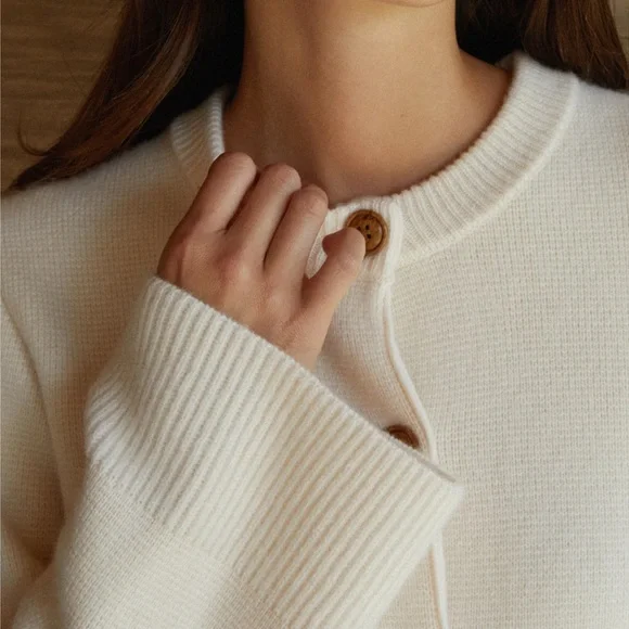 Few Moda Kourt Averie wool-cashmere cardigan Size XS in Cream-Jenni Kayne cooper - Picture 3 of 7